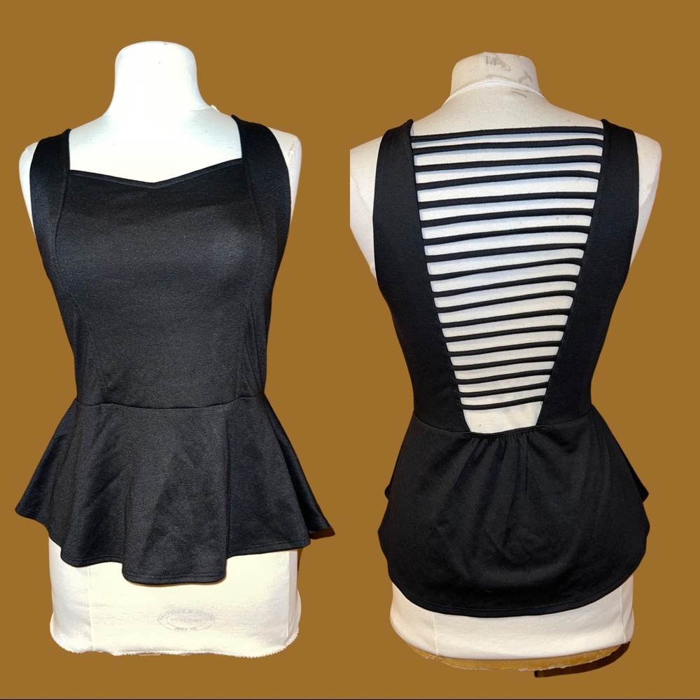 Women’s black top sleeveless summer casual night out evening party blouse